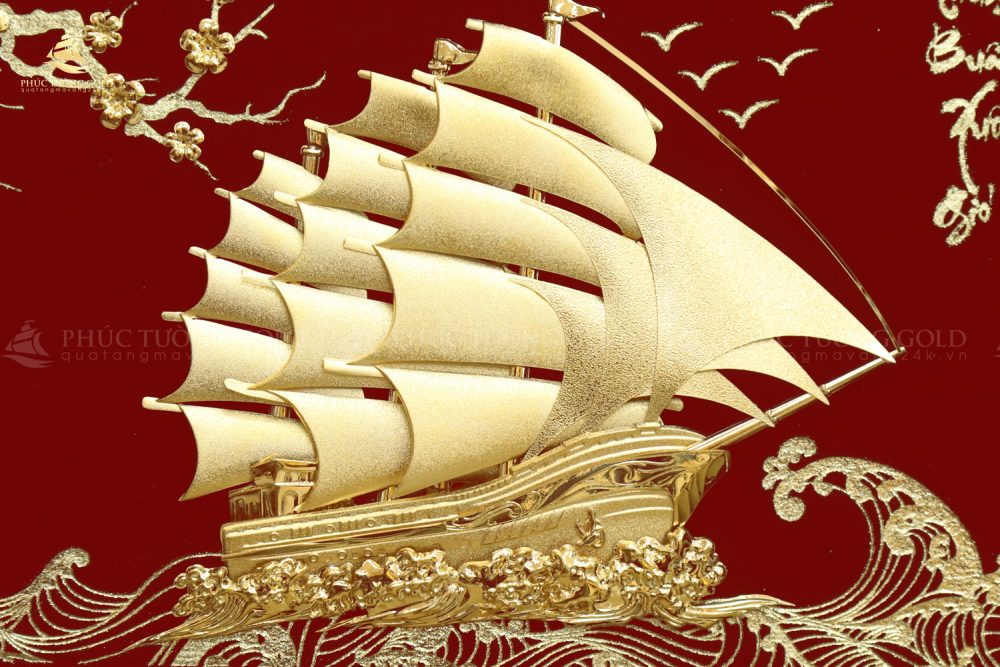 Tranh thuận buồm xuôi gió vàng lá 24k - M03 3