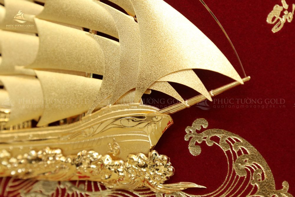 Tranh thuận buồm xuôi gió vàng lá 24k - M03 7