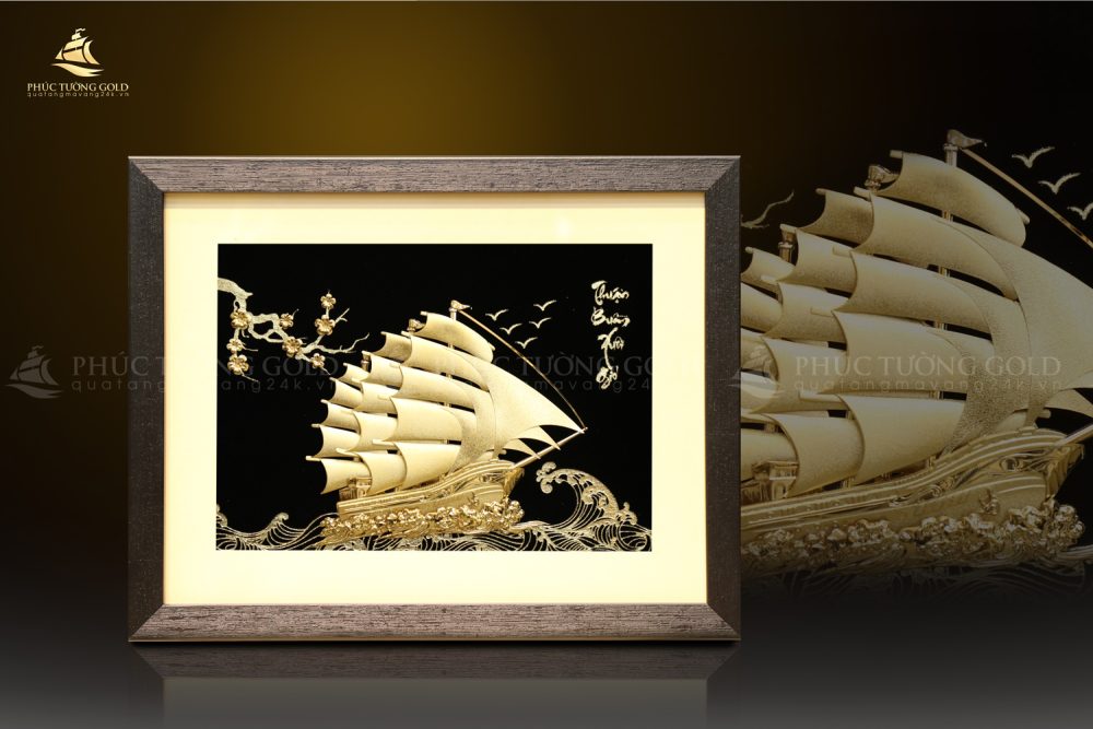 Tranh thuận buồm xuôi gió vàng lá 24K - M02 2