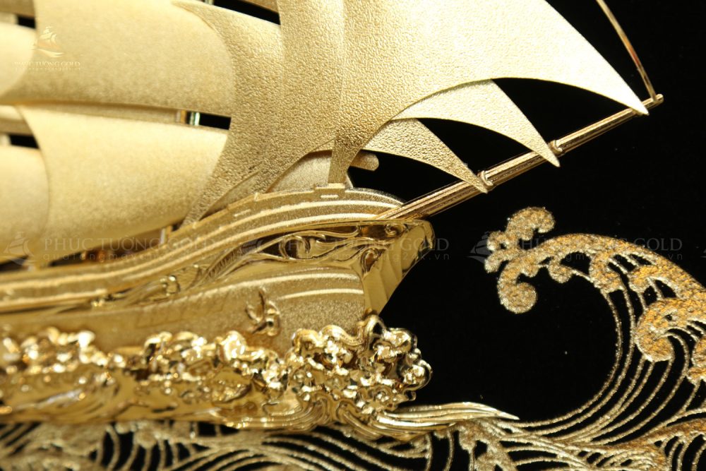 Tranh thuận buồm xuôi gió vàng lá 24K - M02 4
