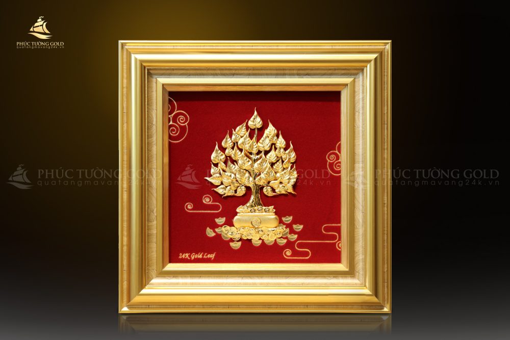 Tranh cây bồ đề vàng lá 24k – BD03 2