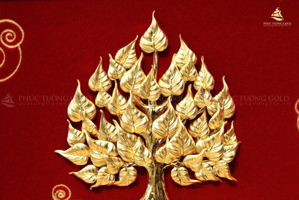 Tranh cây bồ đề vàng lá 24k – BD03 4