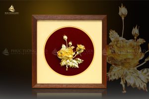 Tranh hoa hồng mạ vàng 24k - HH03 2