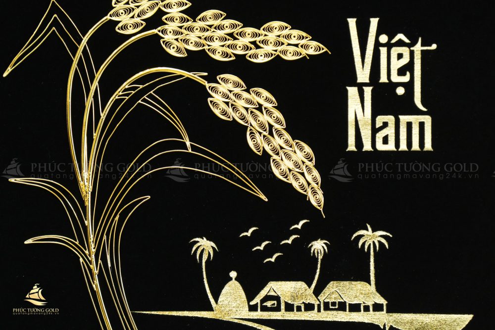 Tranh bông lúa Việt Nam mạ vàng 24K - BL01 3