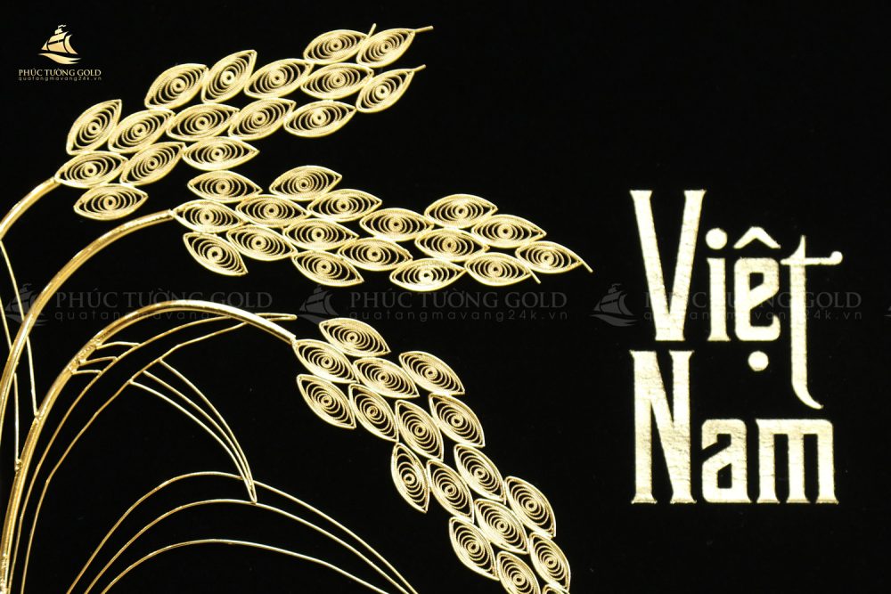 Tranh bông lúa Việt Nam mạ vàng 24K - BL01 4
