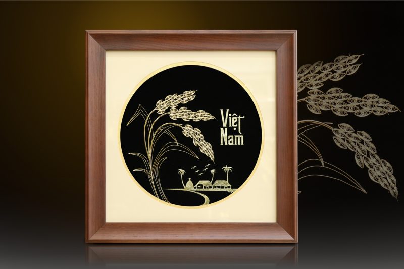 Tranh bông lúa Việt Nam mạ vàng 24K - BL01