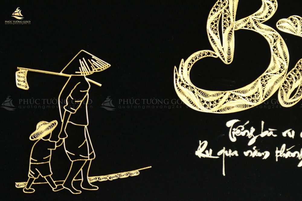 Tranh chữ Bà mạ vàng 24k - TCB01 4