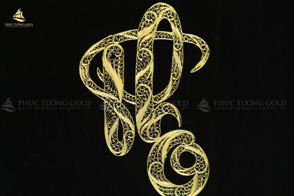 Tranh chữ Thọ mạ vàng 24k - CT04 4