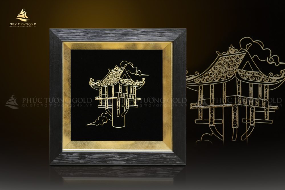 Tranh chùa một cột mạ vàng 24K - CMC01 2
