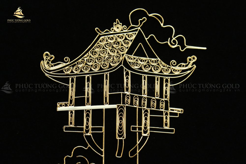 Tranh chùa một cột mạ vàng 24K - CMC01 3