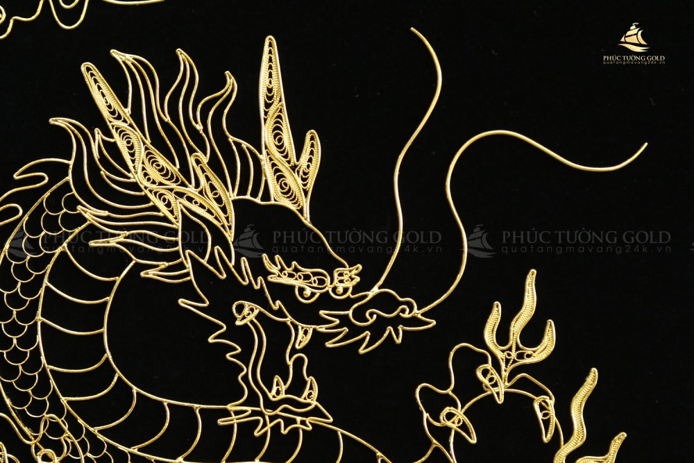 Tranh rồng mặt Nguyệt mạ vàng 24K - TR08 6
