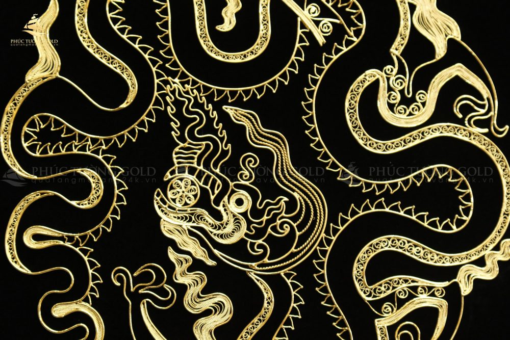Tranh rồng thời Lý mạ vàng 24k - TR09 3