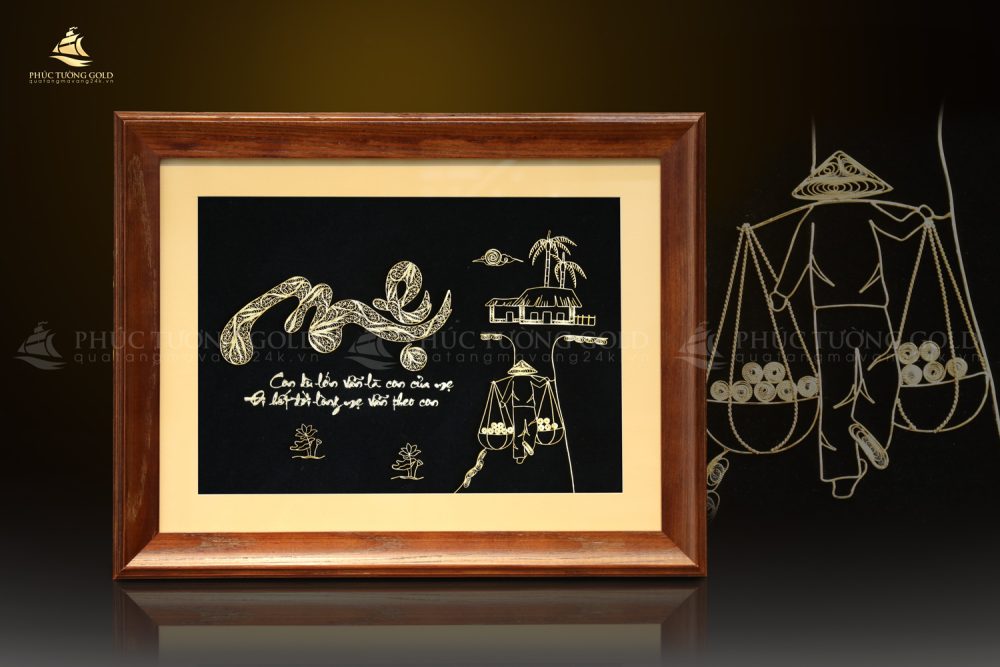 Tranh chữ Mẹ mạ vàng 24k - CM02 2