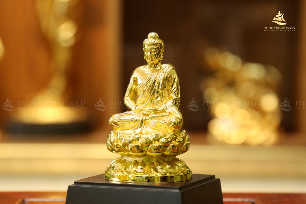 Tượng phật Thích Ca mạ vàng 24K - PTC03 3