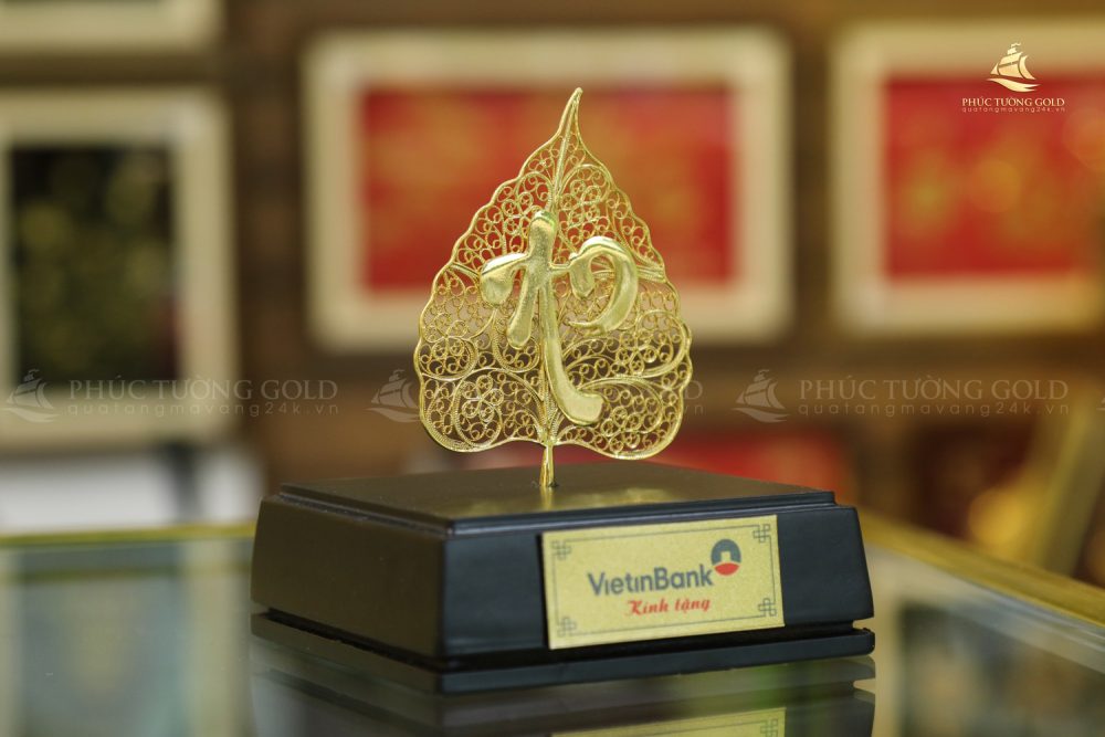 Lá bồ đề chữ An mạ vàng 24K - BD02 5