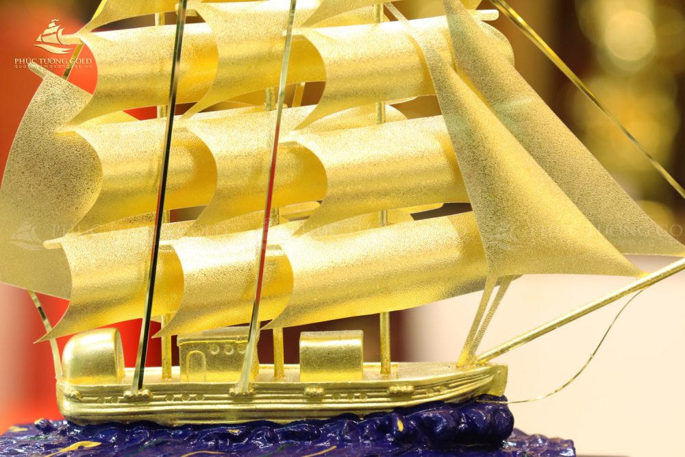 Mô hình thuyền buồm vàng lá 24k – TB13 6