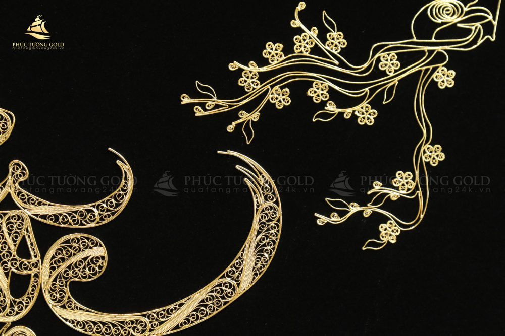 Tranh chữ Lộc thư pháp mạ vàng 24k - CL04 5