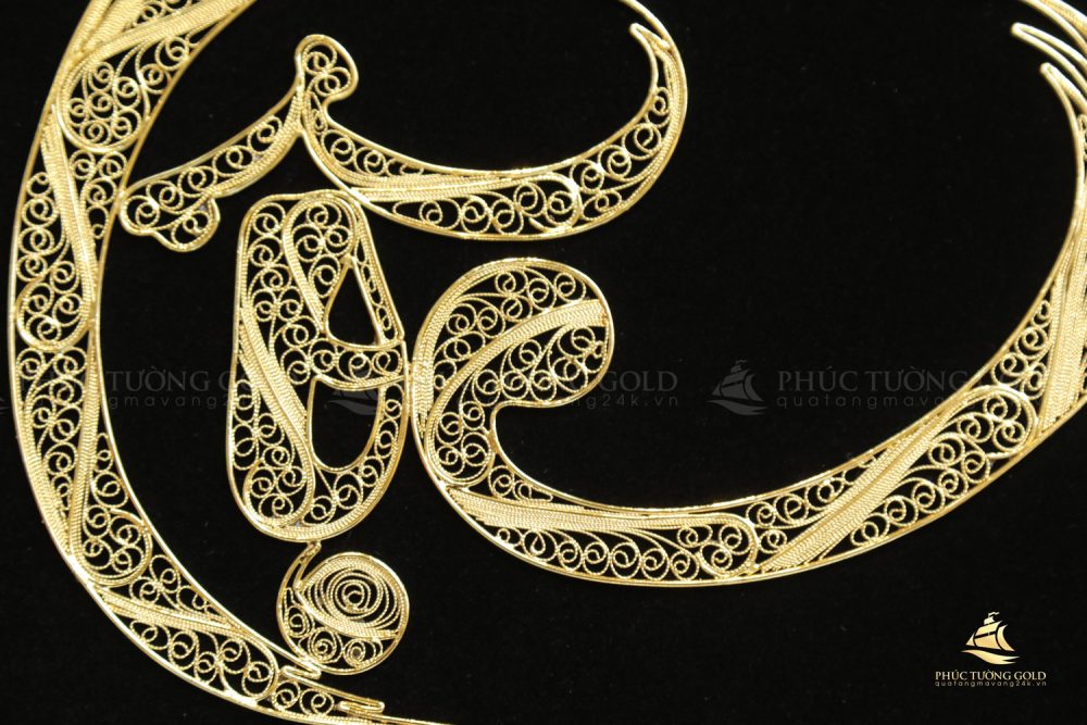 Tranh chữ Lộc thư pháp mạ vàng 24k - CL04 7