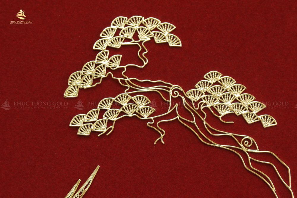 Tranh chữ Thọ thư pháp mạ vàng 24k - CT11 7 11