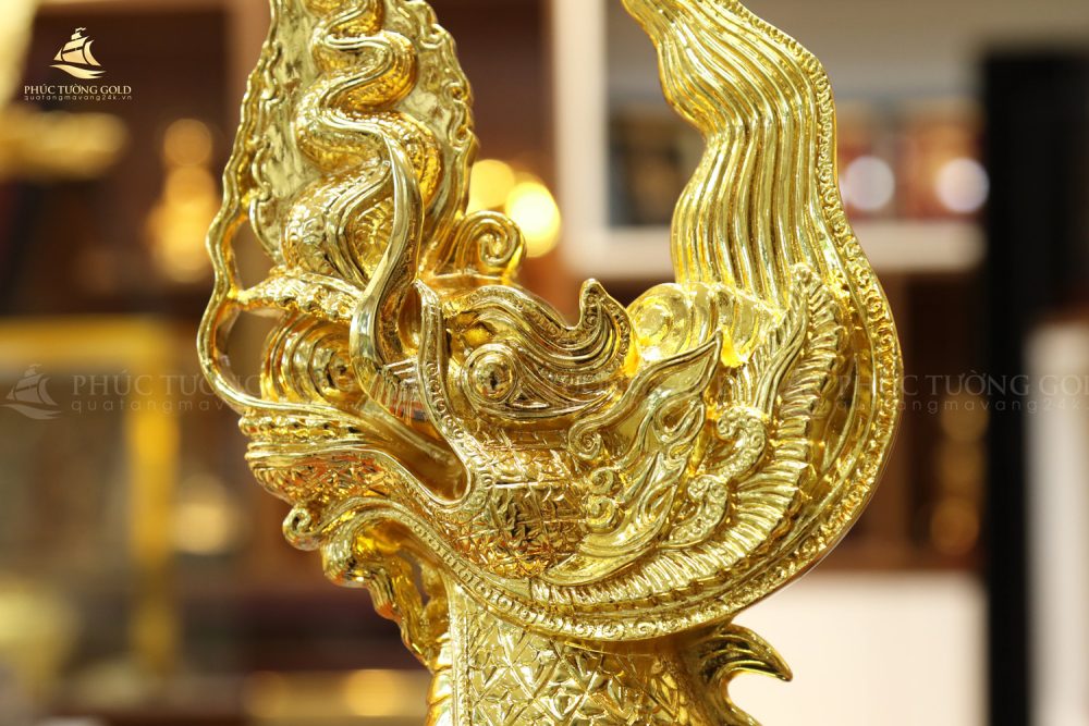 Tượng đầu rồng thời Lý mạ vàng 24k - TR10 2