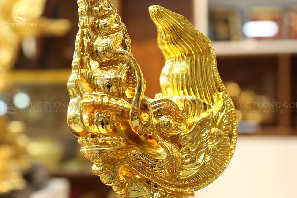 Tượng đầu rồng thời Lý mạ vàng 24k - TR10 4