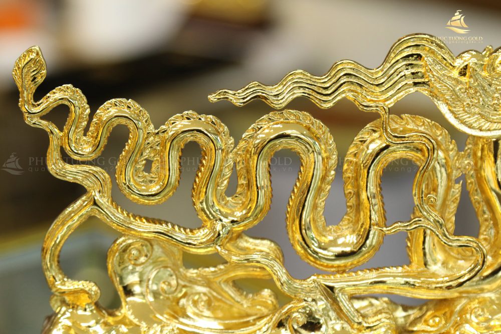 Tượng rồng thời Lý mạ vàng 24k - TR01 7