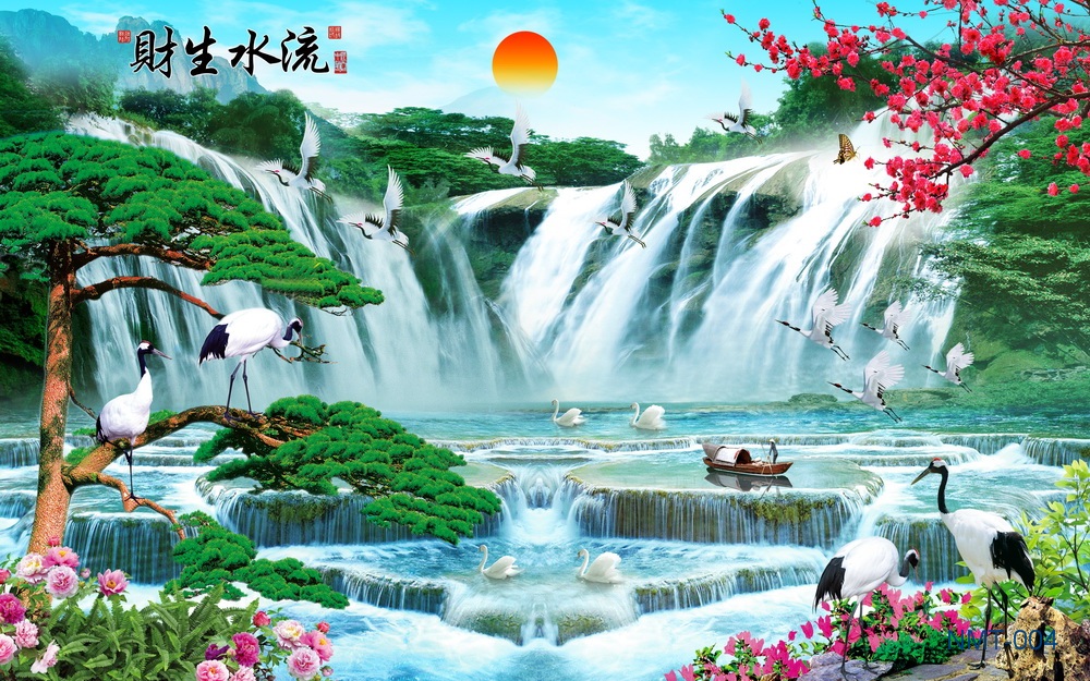 Tranh thác nước tài lộc