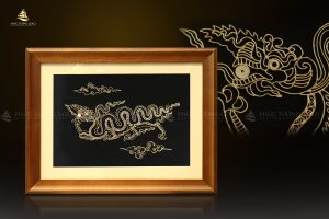 Tranh rồng thời Lý bạc mạ vàng 24k - TR12 2