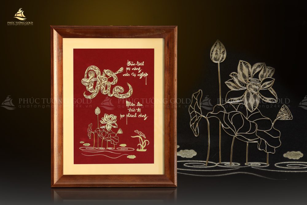 Tranh thư pháp chữ Đức mạ vàng 24k - CD02 2