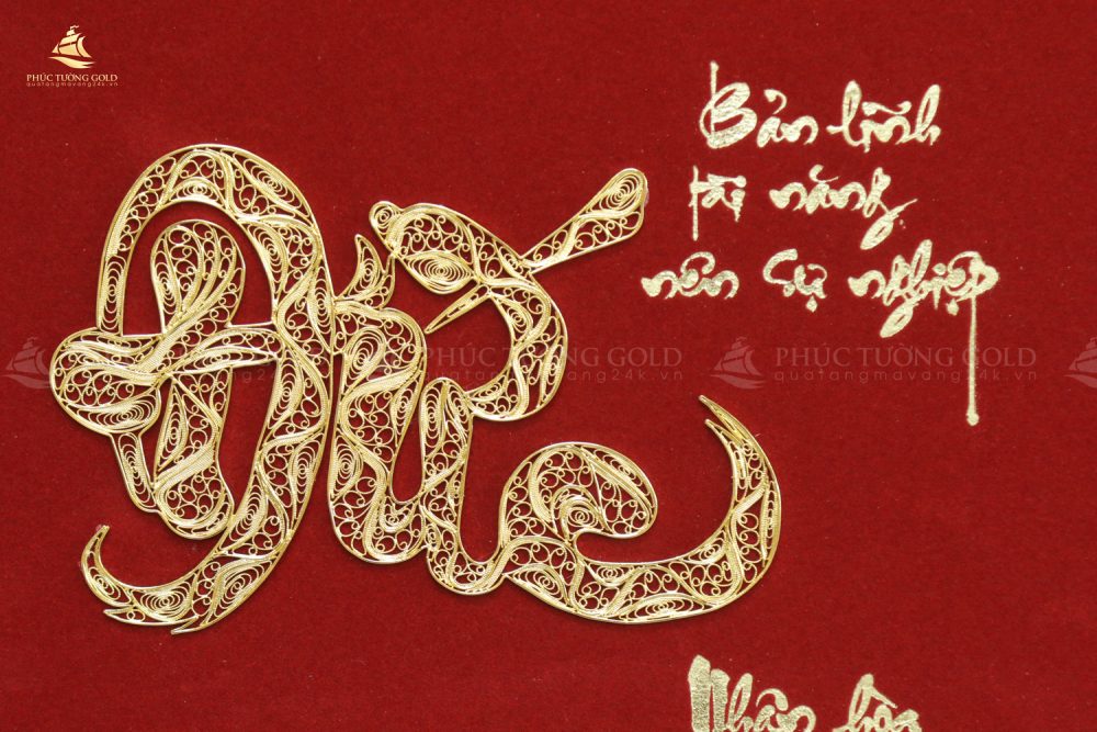 Tranh thư pháp chữ Đức mạ vàng 24k - CD02 3