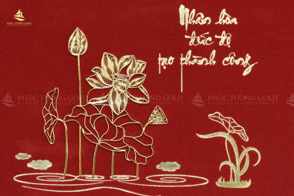 Tranh thư pháp chữ Đức mạ vàng 24k - CD02 6