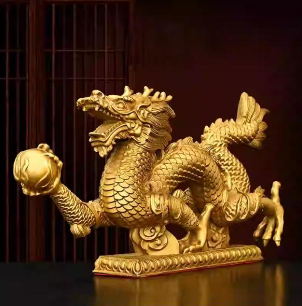 Tượng rồng cầm ngọc dũng mãnh, uy nghi - phuctuonggold-com