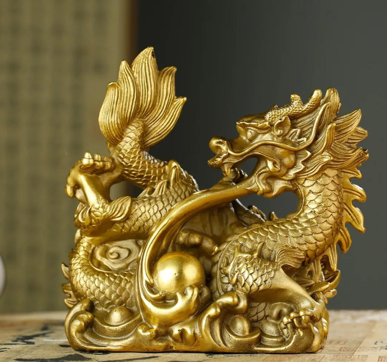 Tượng rồng phun châu nhả ngọc mang đến tài lộc phú quý - phuctuonggold-com