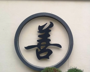 Chữ Thiện mang ý nghĩa tốt lành, tốt đẹp, cát tường. Treo tranh chữ Thiện trong nhà hay nơi làm việc có thể sự may mắn, hạnh phúc, tốt đẹp cho mệnh chủ - phuctuonggold-com