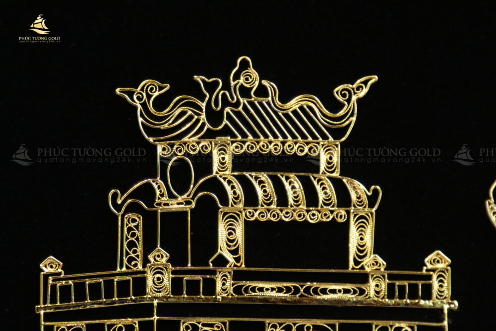 Tranh tháp Rùa hồ Gươm mạ vàng 24k – TR13 (4)