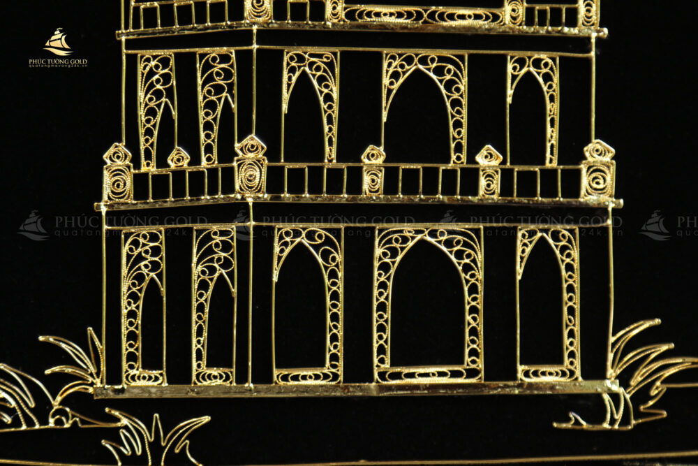 Tranh tháp Rùa hồ Gươm mạ vàng 24k – TR13 (5)