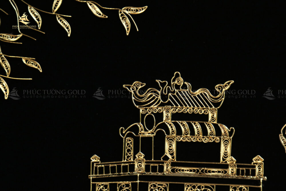 Tranh tháp Rùa hồ Gươm mạ vàng 24k – TR13 (7)