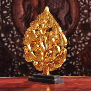 Lá bồ đề mạ vàng được chế tác theo hình cây bồ đề, làm quà tặng hoặc trưng bày tư gia - phuctuonggold-com