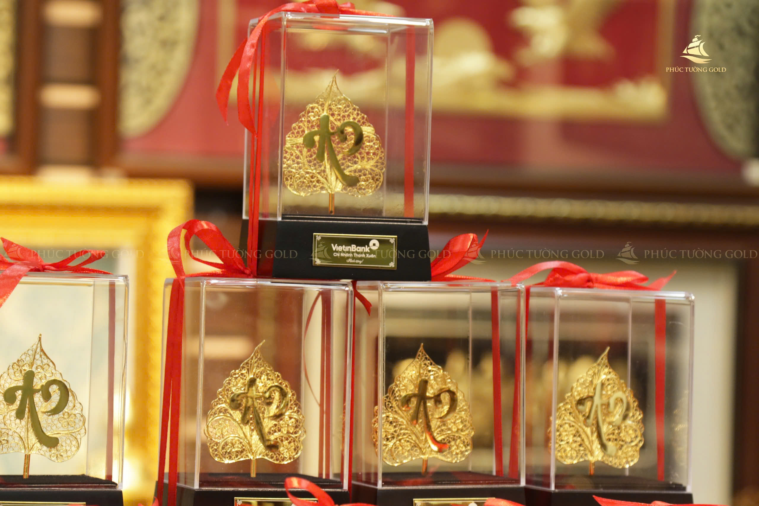 hoàn thiện đơn hàng lá bồ đề chữ An cho ngân hàng VietinBank 2