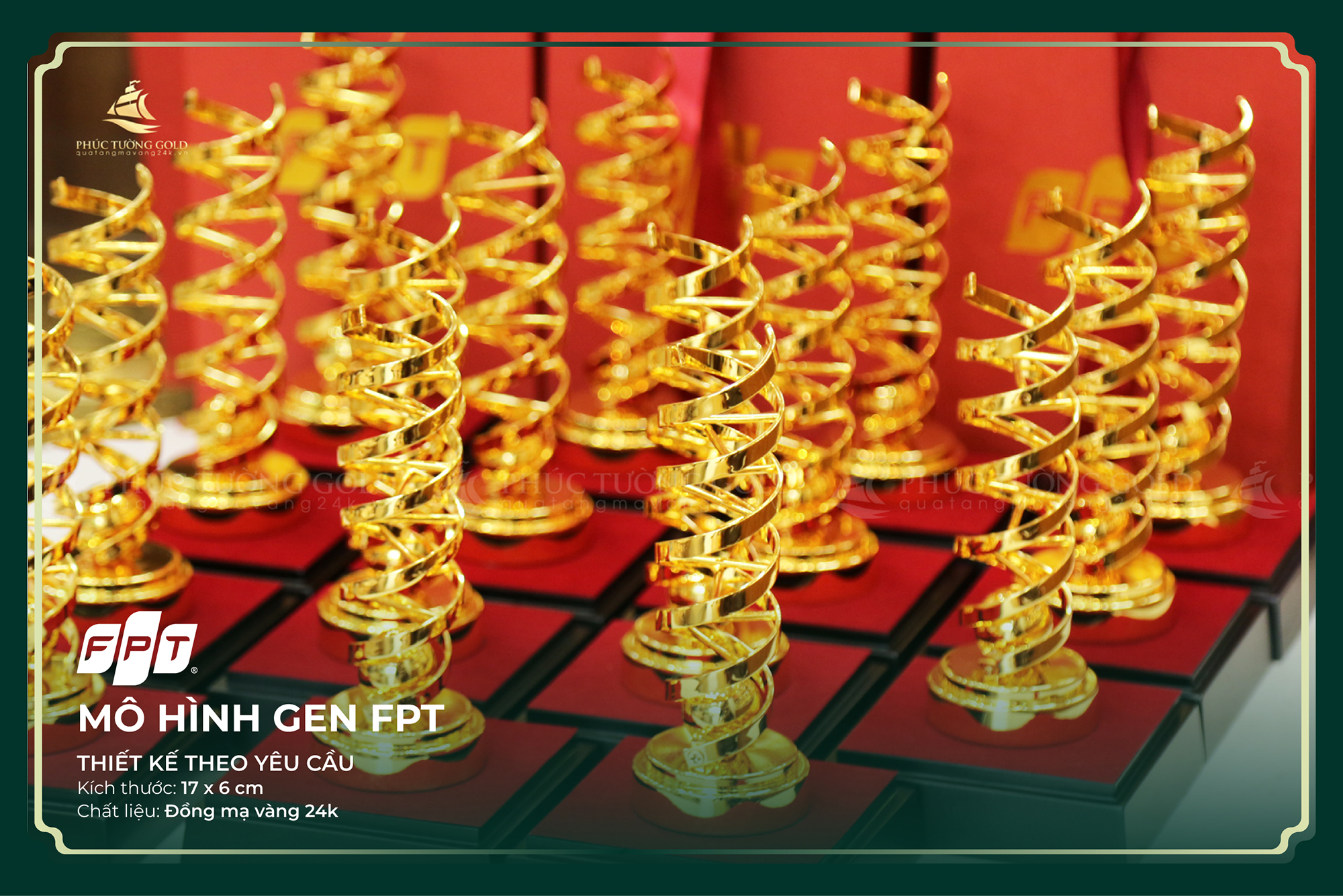 Mô hình Gene mạ vàng 24k (17cm x 6cm) cho tập đoàn FPT