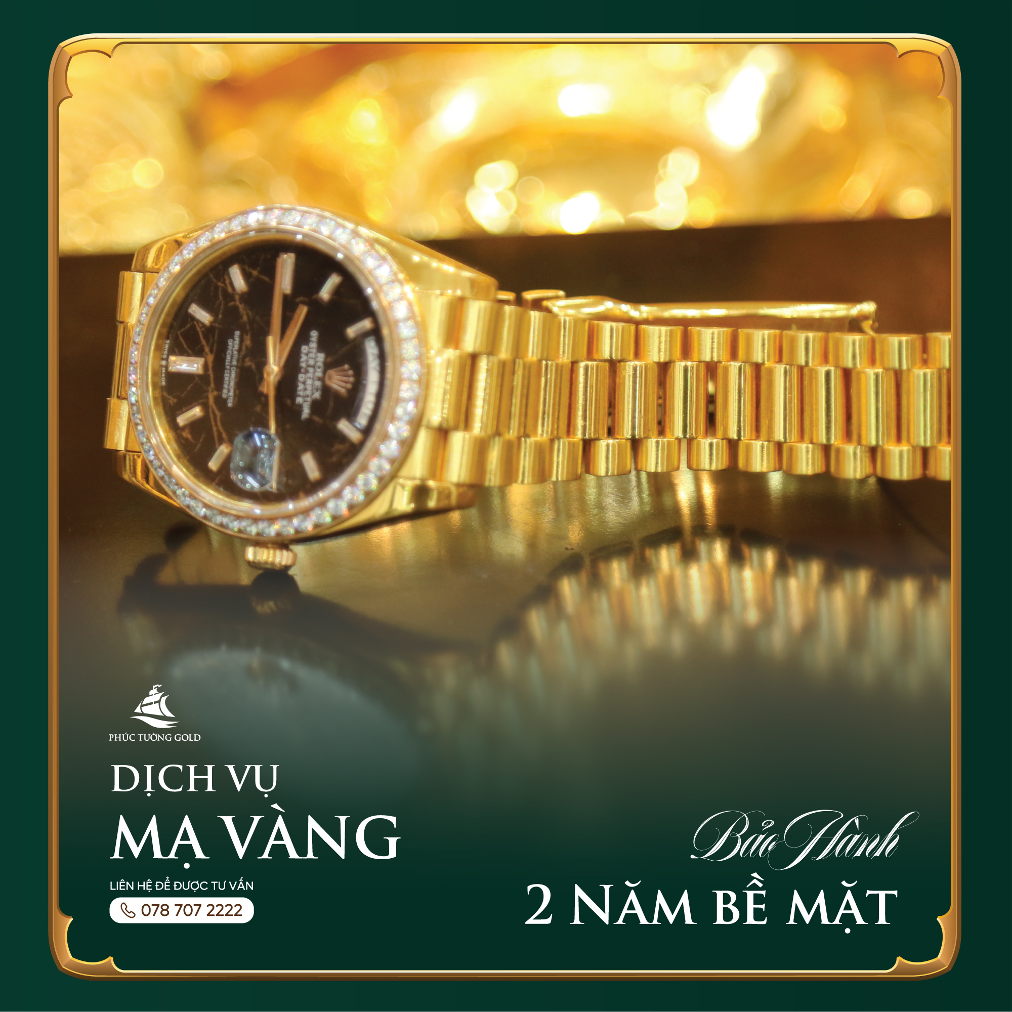 mạ vàng đồng hồ rolex 24k