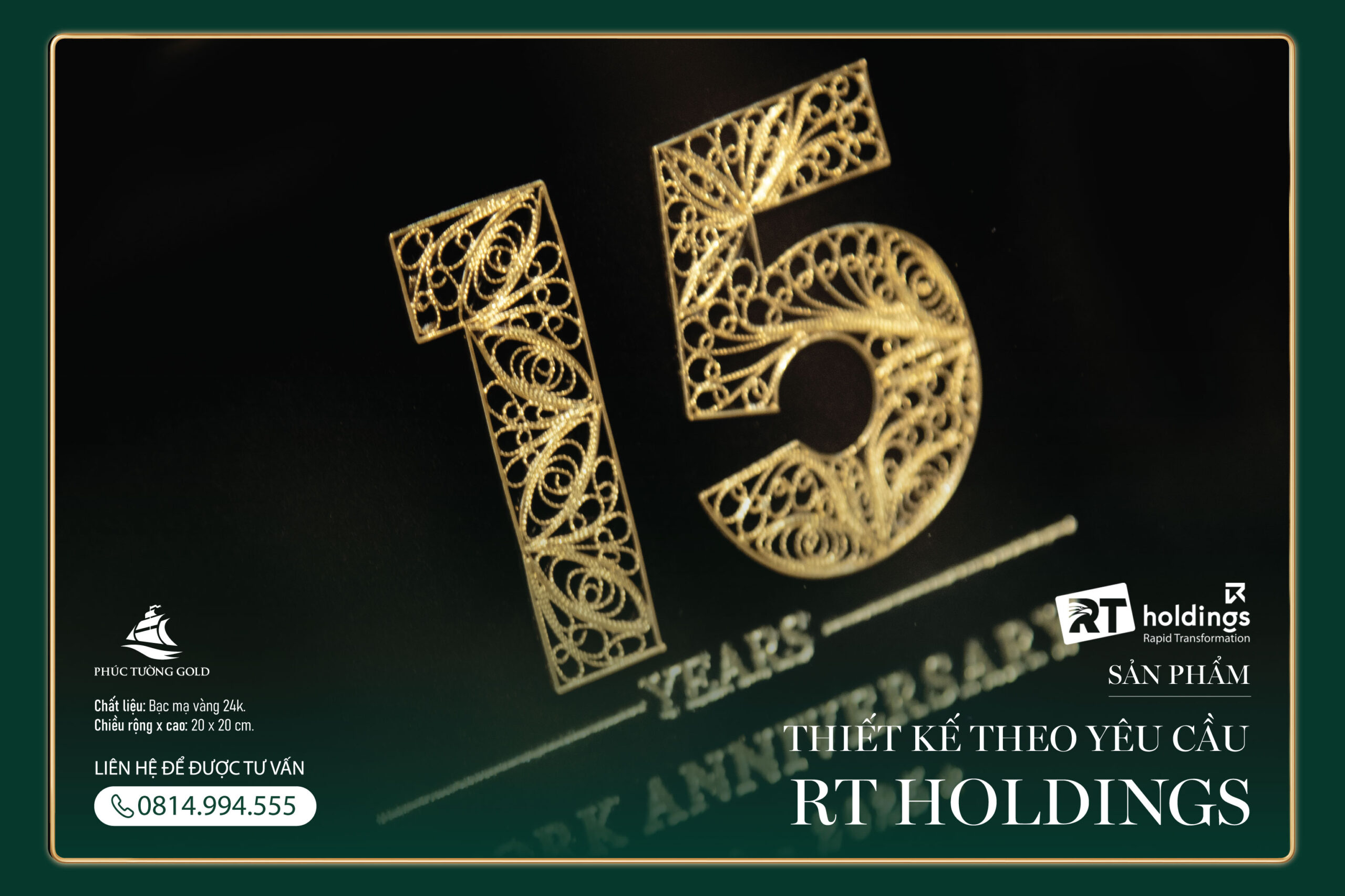 Tranh mạ vàng thiết kế cho tập đoàn RT Holding tri ân nhân viên 2