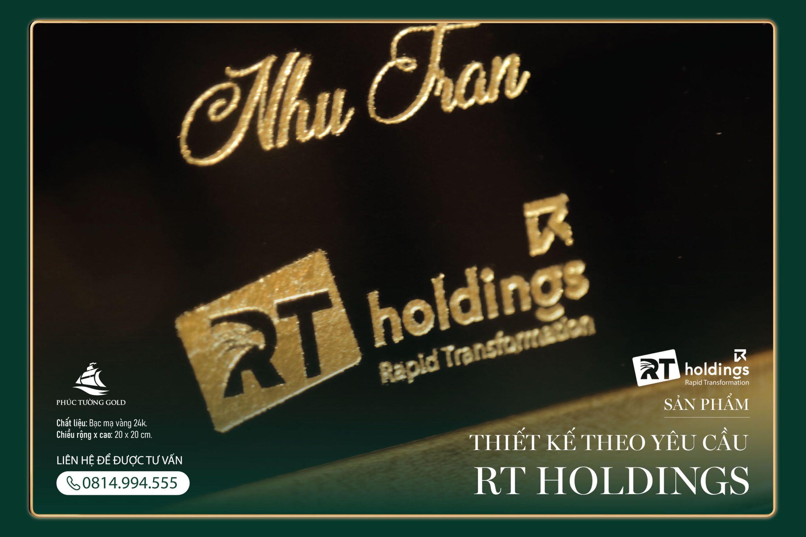 Tranh mạ vàng thiết kế cho tập đoàn RT Holding tri ân nhân viên 3