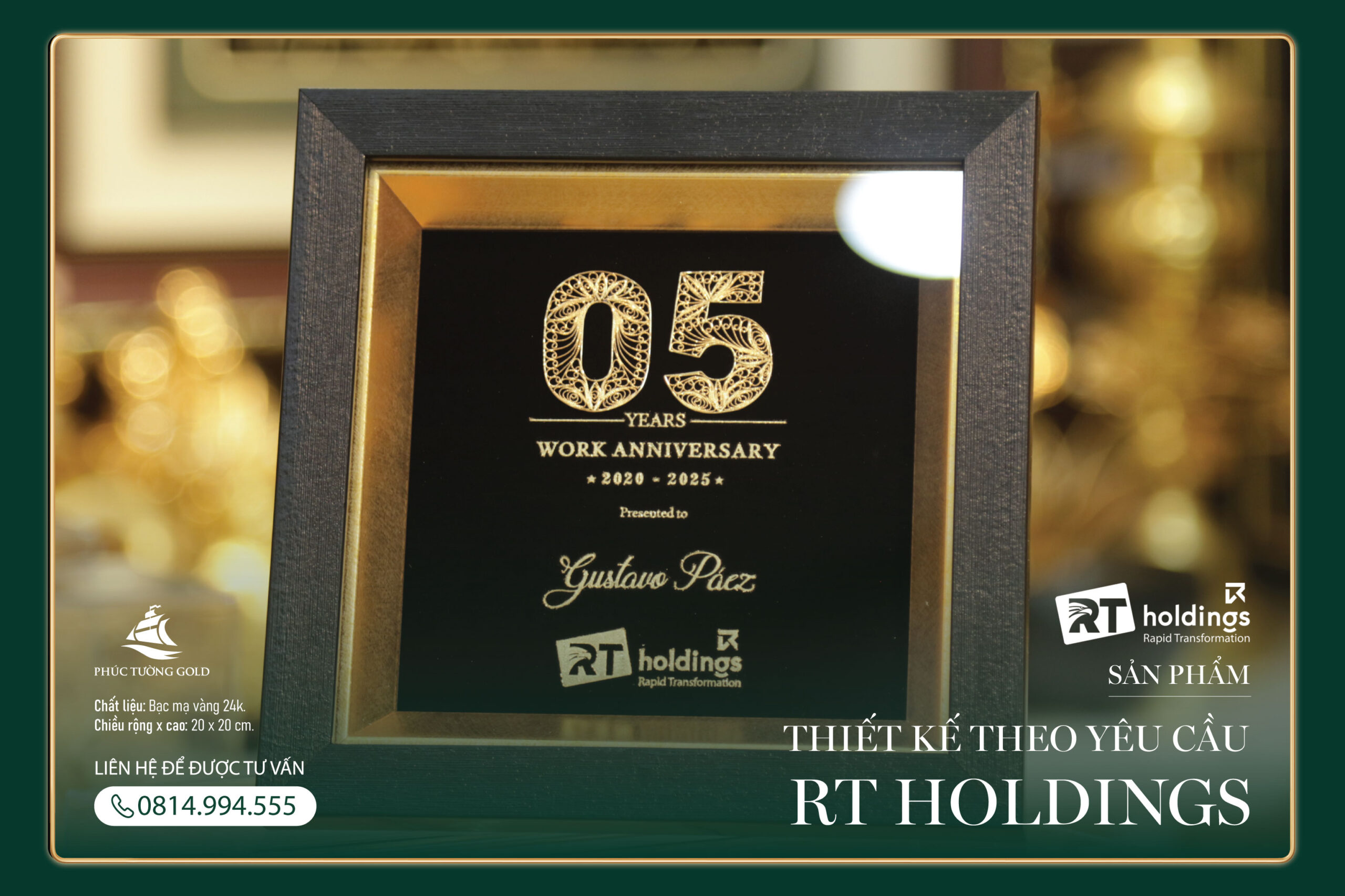 Tranh mạ vàng thiết kế cho tập đoàn RT Holding tri ân nhân viên 4