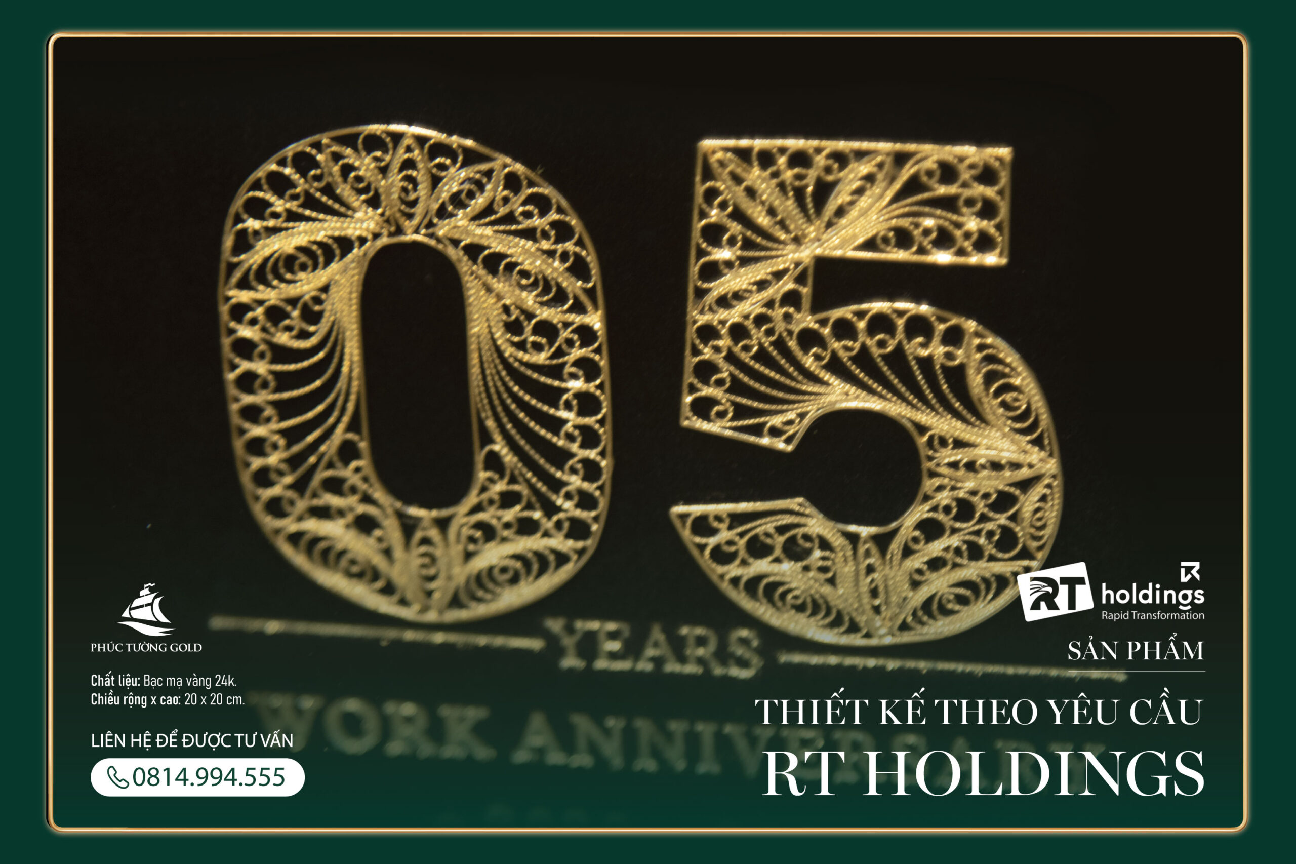Tranh mạ vàng thiết kế cho tập đoàn RT Holding tri ân nhân viên 5