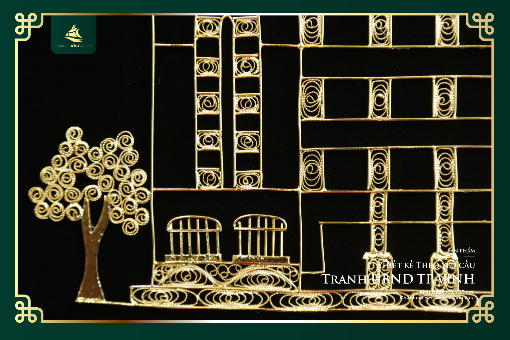 Đơn hàng Tranh bạc mạ vàng thiết kế riêng cho UBND Tp Vinh 5