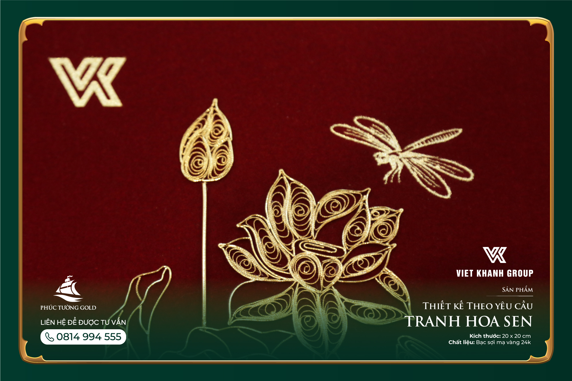 Đơn hàng Tranh hoa sen cho VK Group kỷ niệm 20 năm thành lập 3