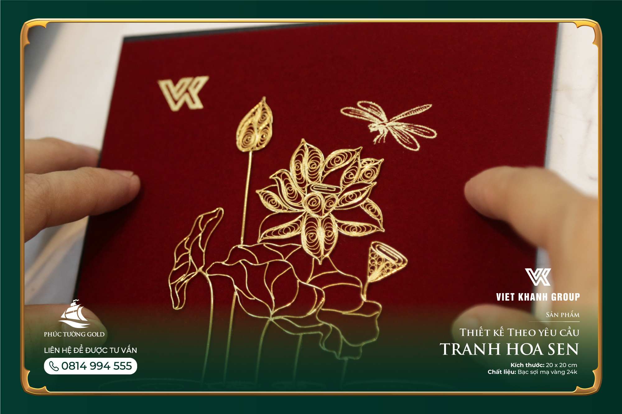 Đơn hàng Tranh hoa sen cho VK Group kỷ niệm 20 năm thành lập 4