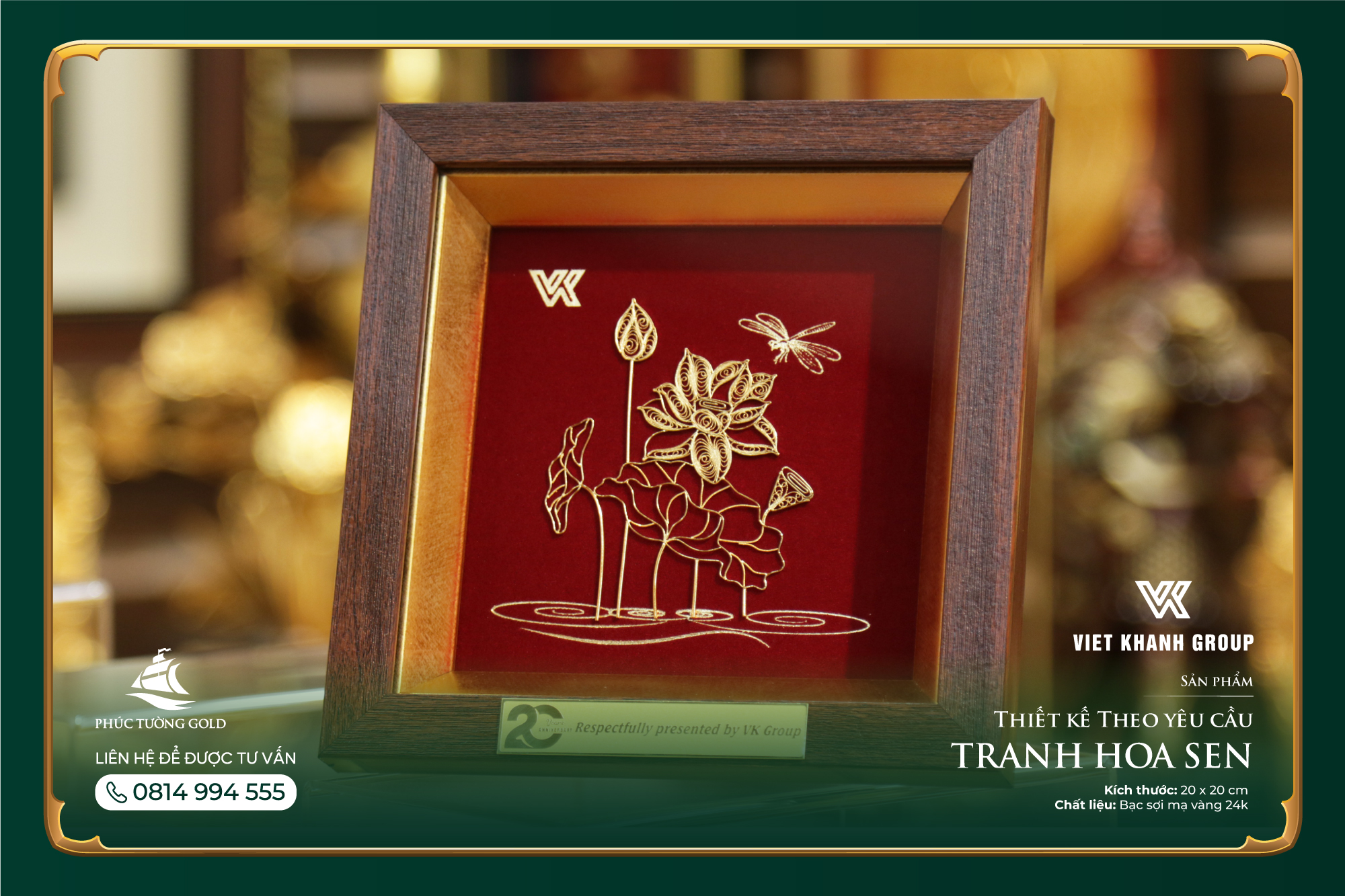 Đơn hàng Tranh hoa sen cho VK Group kỷ niệm 20 năm thành lập 6