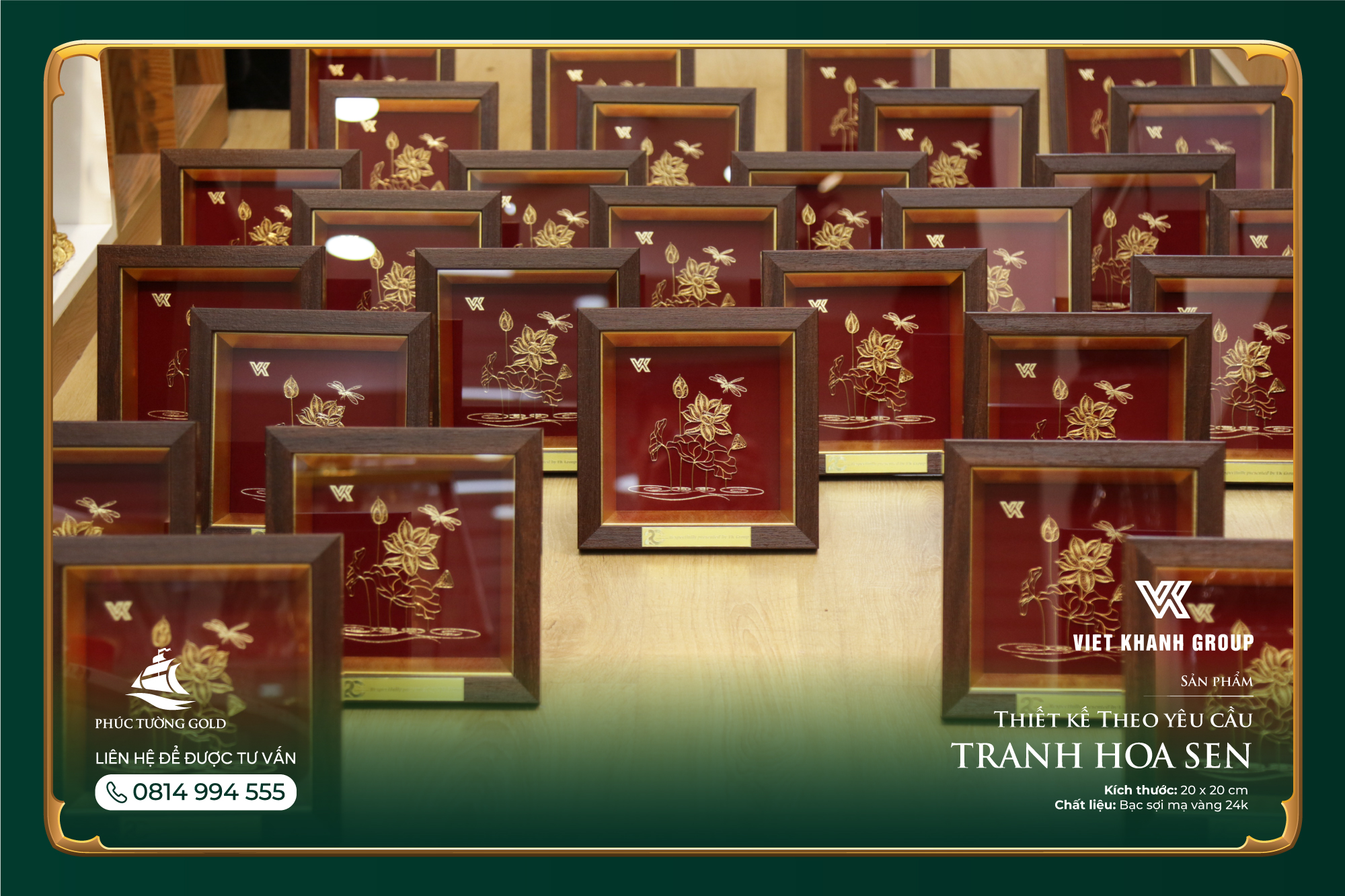 Đơn hàng Tranh hoa sen cho VK Group kỷ niệm 20 năm thành lập 7